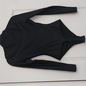 SKIMS Disco satin-jersey thong bodysuit - Onyx size Medium